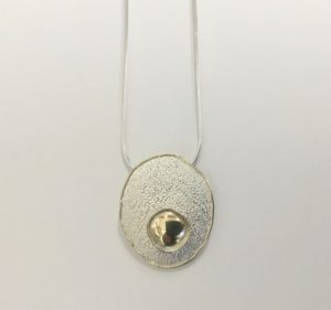 Silver & Gold Textured Pendant