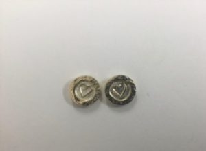 Silver Studs with Gold Heart