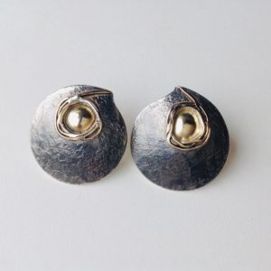 Silver Stud 'Birds Nest' Earrings