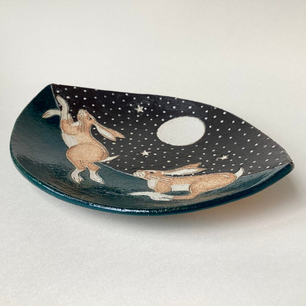 ‘Running Hare and Moon’ Dish