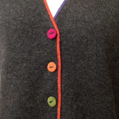 Charcoal Long Backed Button Waistcoat