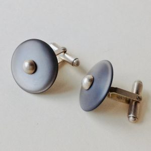 Button Cufflinks in Oyster