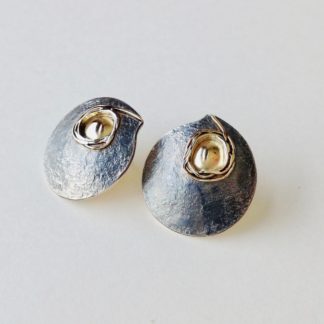 Silver Stud 'Birds Nest' Earrings