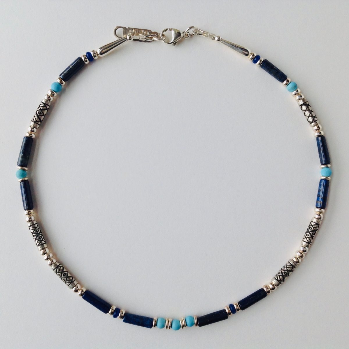 Lapis and Turquoise Silver Necklace - Old Chapel Gallery