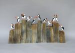 'Puffin Chatter' Carved Wood