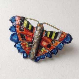Papier-Mâché Tortoiseshell Butterfly Brooch