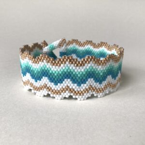 'Wave' Narrow Beaded Cuff Wristband