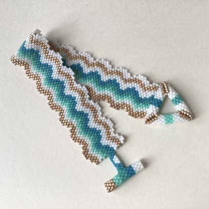 'Wave' Narrow Beaded Cuff Wristband