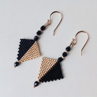 Black & Copper Kite Drop Earrings