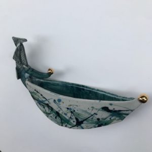 Ceramic Sculpture Bird Boat