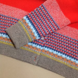 Lambswool Eribe Alpine Cardigan in Scarlet