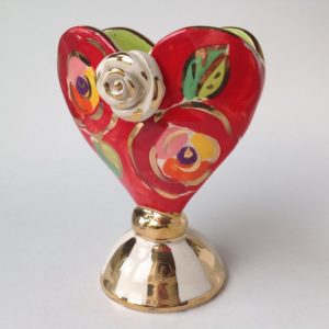 ‘Baby Heart Vase in New Red’