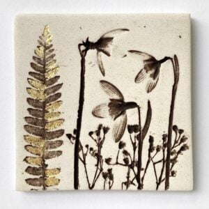 'Snowdrop and Fern' Ceramic Tile