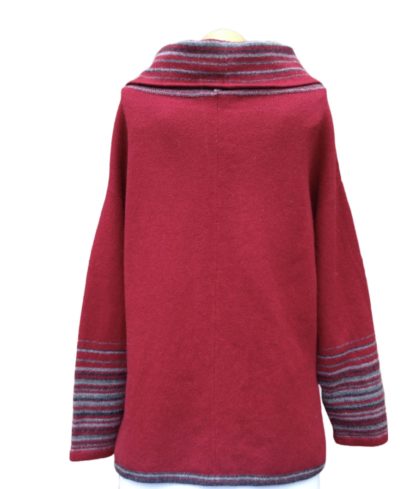 'Stripy Collar Sweater in Radish'