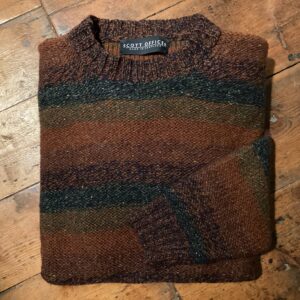 'Brown Marls'  Striped Wool Sweater