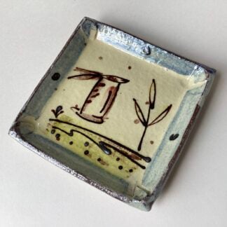 Small Square Slab Dish with Hare
