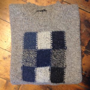 Oatmeal Squares Wool Sweater