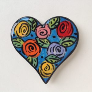 Heart Brooch in Blue