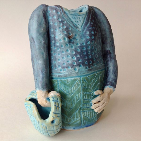 Lady with Basket Vase