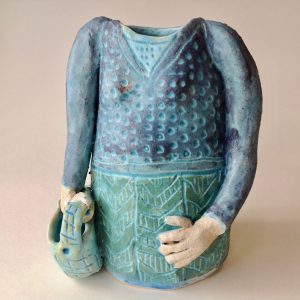 Lady with Basket Vase