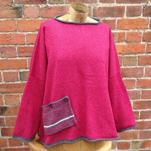 Calypso Tunic sweater in Cerise
