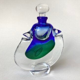 ‘Blue Emerald Merge Footed Scent Bottle’
