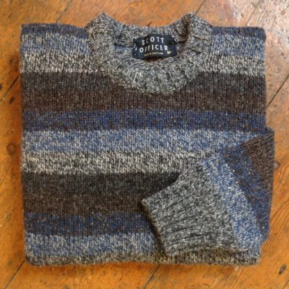 'Blue Grey' Stripe Wool Sweater