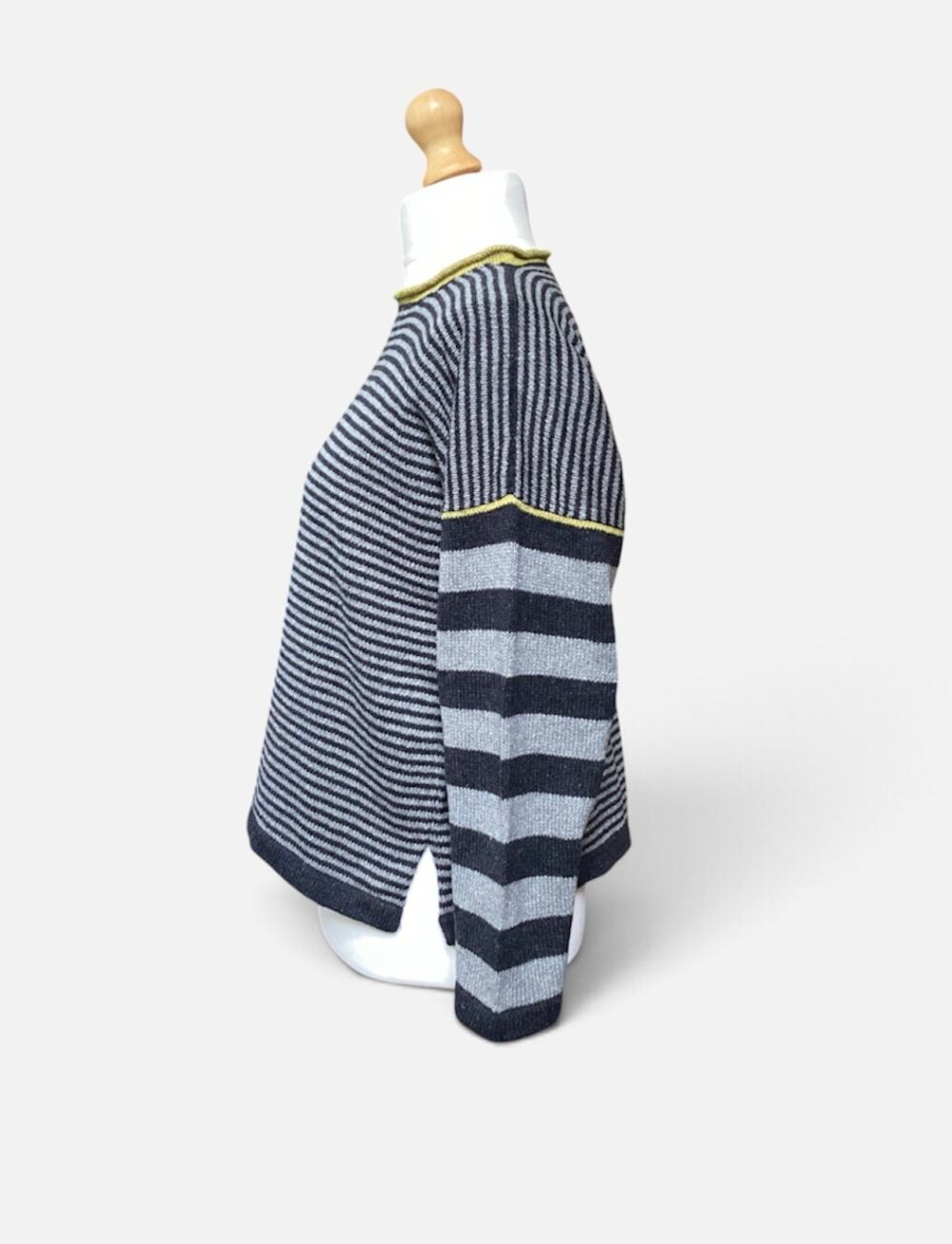 ‘Rackwick’ Sweater in Graphite/Dove/Sap