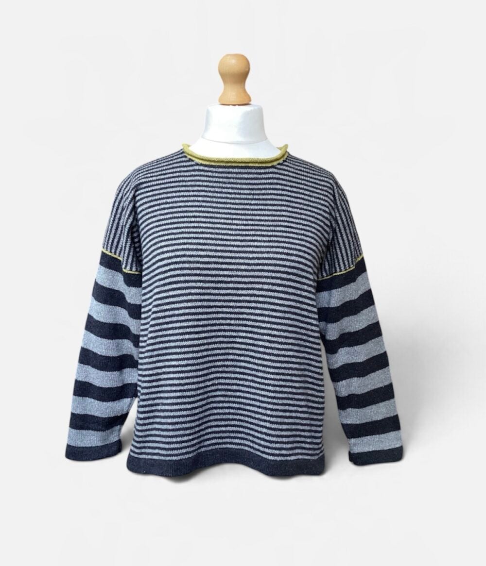 ‘Rackwick’ Sweater in Graphite/Dove/Sap