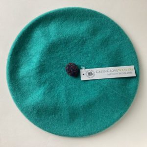 Lambswool Pompom Beret in Parakeet