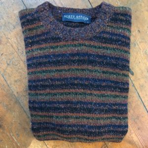 Pure Wool Unisex Stripy Sweater Autumn