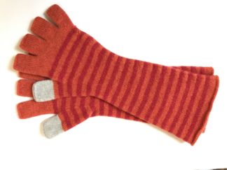 Striped Felted Fingerless Gloves 