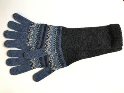 Lambswool Long Gloves in Umbra