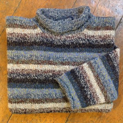 ‘Blue Grey' Striped Wool Sweater
