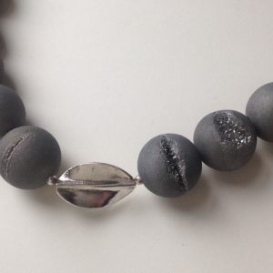 Agate with Electro Plated Druzel Necklace