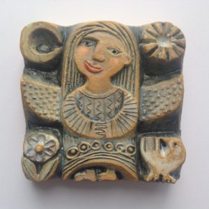 Ceramic Relief Angel Standing