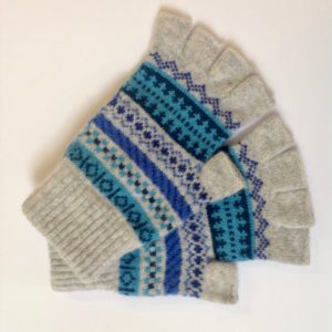 Lambswool Fingerless Gloves in Seashore