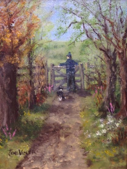 ‘Herefordshire Lanes with Figure’
