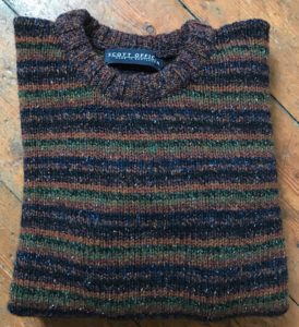 Pure Wool Unisex Stripy Sweater Autumn