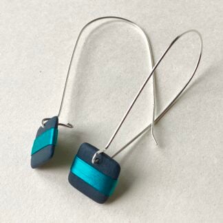 ‘Aqua 1 Stripe Drop Earrings’