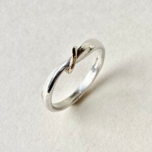 ‘Silver Infinity Ring with Gold Band’