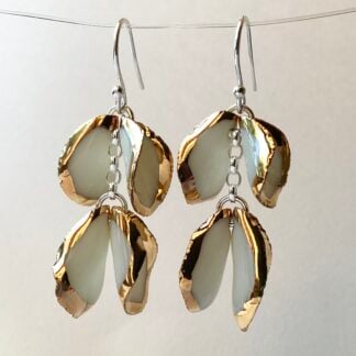 ‘2 Twin Petal’ Drop Earrings