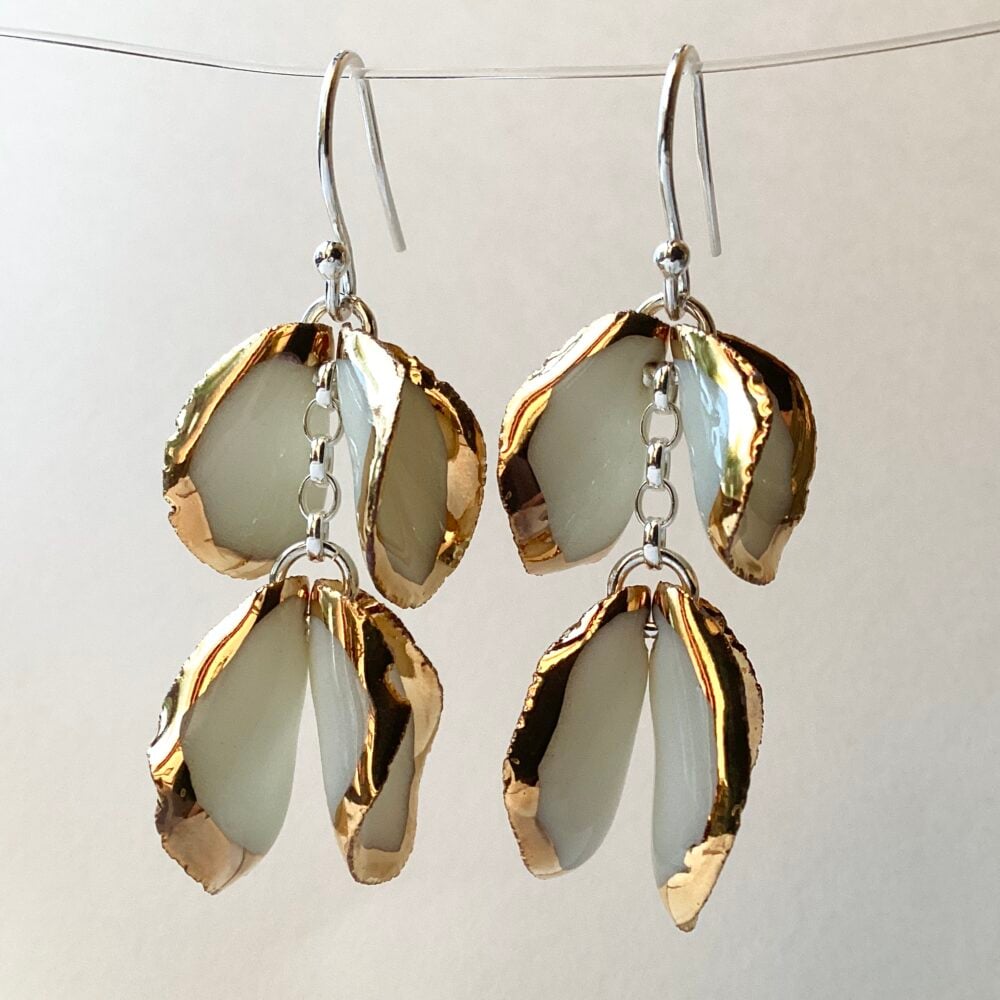 ‘2 Twin Petal’ Drop Earrings