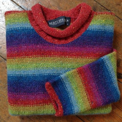 Pure Wool Reverse Multi Stripe Sweater 