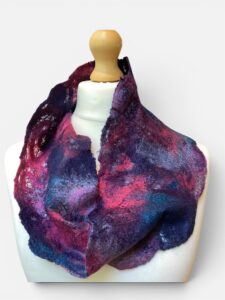 ‘Blue & Purple Lacy Cowl’