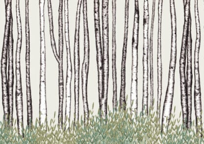 'Birch Trees' Cylinder Lamp
