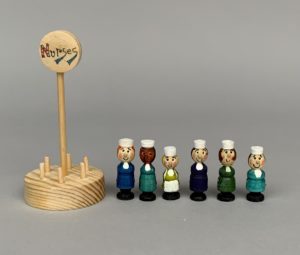 Hand Carved Wood Peg People ‘Nurses’