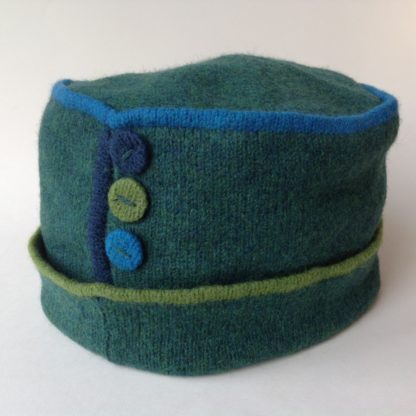 Felted Merino Wool Button Hats