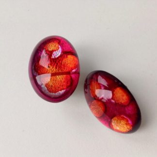 Acrylic Oval Domed Studs in Burgundy