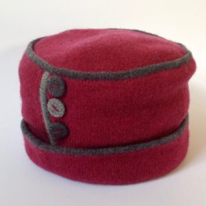 Felted Merino Wool Button Hats